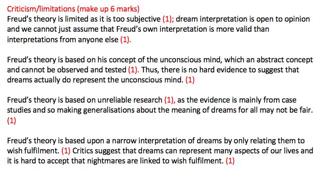 12. Describe and evaluate the Freud s Theory of Dreaming.