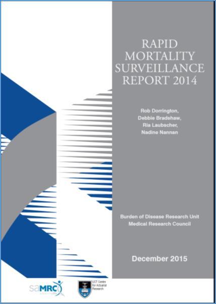 RAPID MORTALITY SURVEILLANCE REPORT 214 Surveillance system based on numbers of deaths recorded on the National Population Register (obtained monthly from Department of Home Affairs) Adjustments made