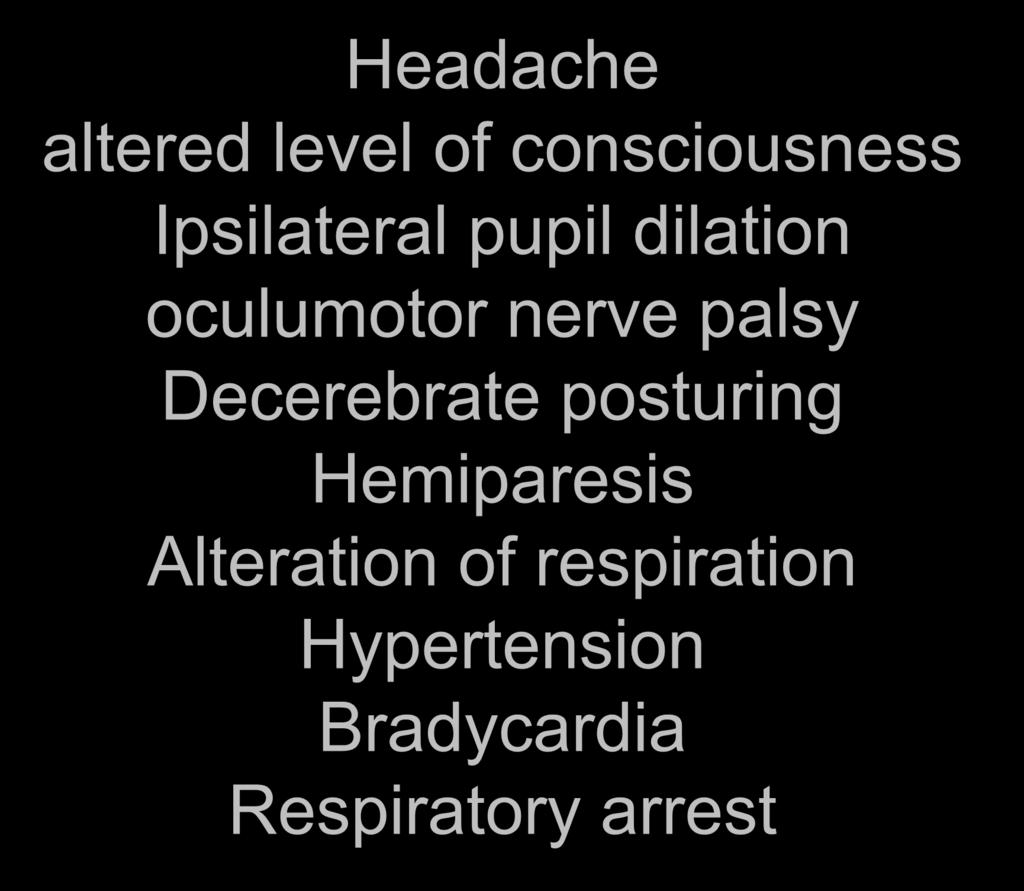 Headache altered level of