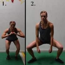 Narrow to Wide Squats Start with your feet a little more marrow than shoulder width apart Place your feet in a comfortable position facing straight forward Slowly lower yourself down, as if you were