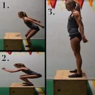 Box Jumps Stand in front of a box that is 12-24 inches high.