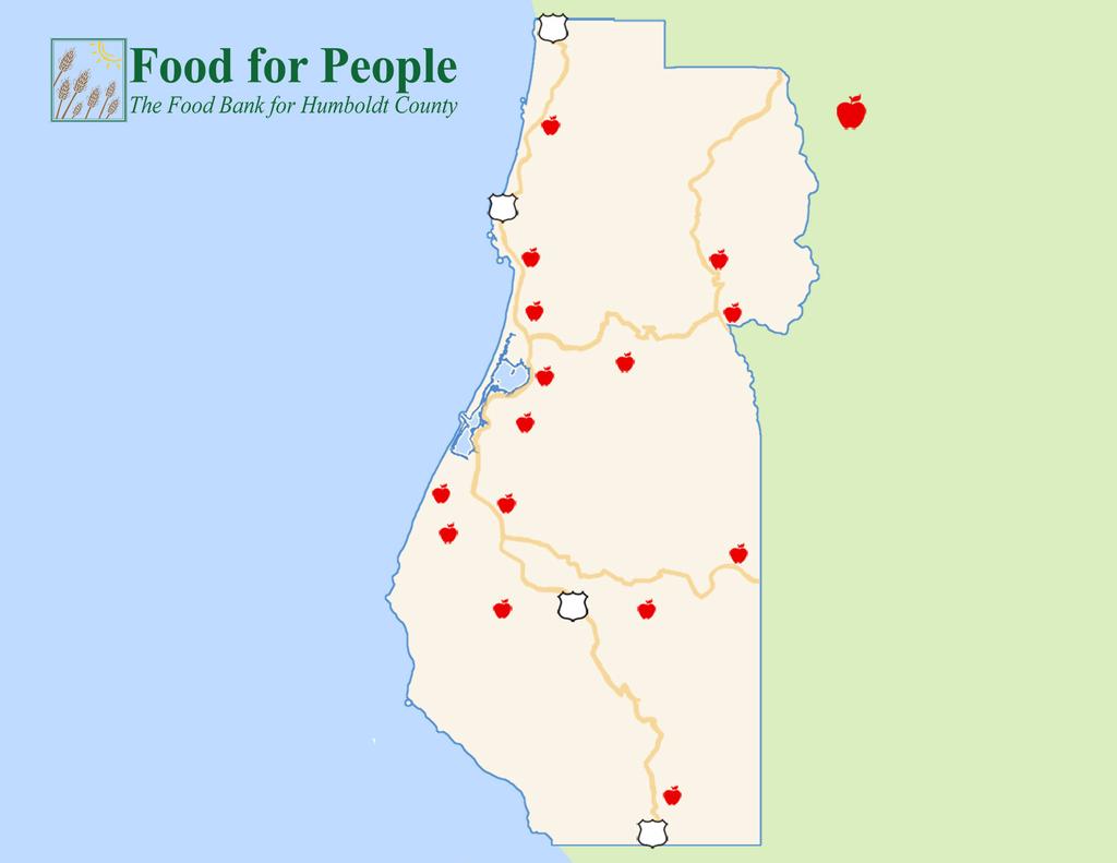 101 Orleans Orick 96 Map of County Services Weitchpec 101 Trinidad Food for People s 18 programs provide: COUNTYWIDE FOOD ASSISTANCE: Our NETWORK of 17 FOOD PANTRIES includes a CHOICE PANTRY onsite