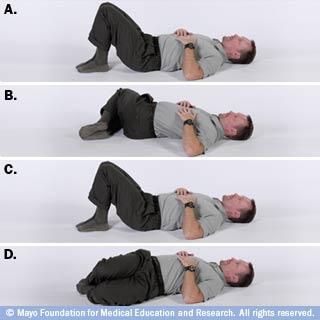 Return to the starting position and repeat with the opposite leg. Hold for 15 to 30 seconds. C.
