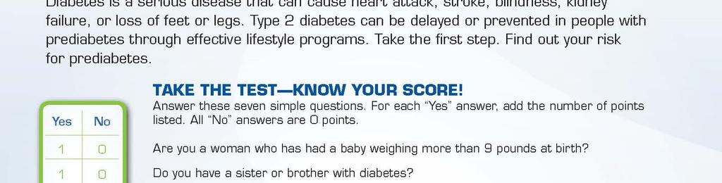 9 or More Points High risk for having prediabetes now.