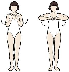 Fig ure 2. Shoulder wing s Rang e of motion: deg rees 3. Slowly lower your elbows. 4. After 10 repetitions, slowly lower your hands back down to your lap.