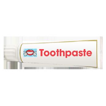 soft toothbrush and toothpaste.