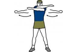 Shoulders/Chest/Upper Back Stand tall Arms at chest level, gently swing arms