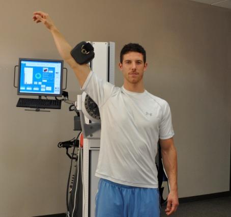 Shoulder Abduction/Adduction Position client in front of the PrimusRS Align the shoulder with
