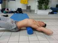 Thoracic Extension Place a foam roller under the thoracic spine lying in a face up or
