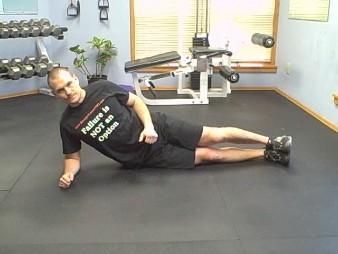 Prone Plank (pulse) Coaching Tips: Lie on the floor with elbows/ forearms under your shoulders.
