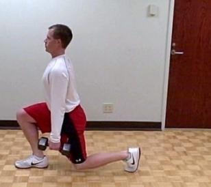 facing in. Draw the abs tight and slowly step back bending at the hip, knee and ankle.