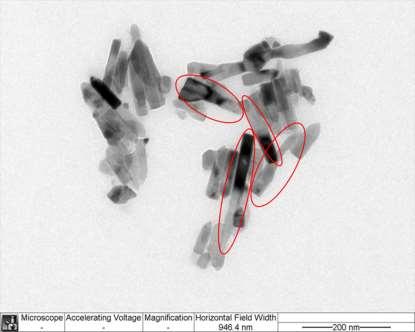 Figure S8. TEM images of the partly dissolved ZnO nanorods. The sample preparation procedure is as follows.