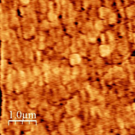 Figure 6. On the left is an AFM image of a ZnO/Cu nanolaminate sample after 60 minutes annealed. On the right is an image of the same sample with an additional 30 minutes annealed.