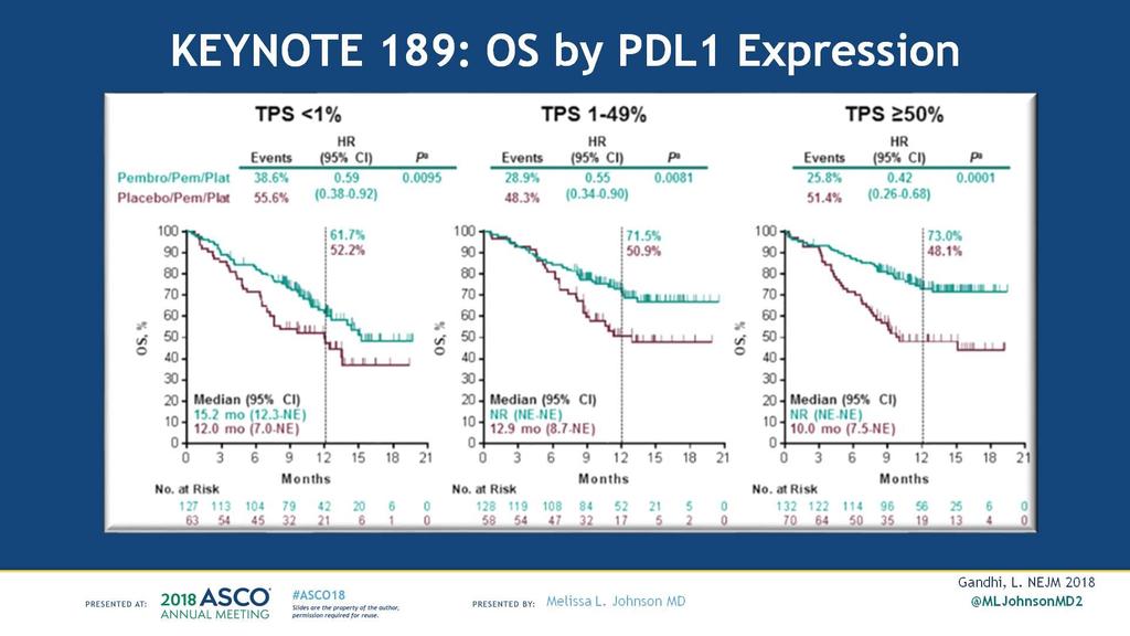 KEYNOTE 189: OS by PDL1 Expression Presented