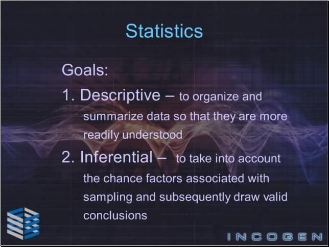 Slide 5 - Statistics - 3 There are two branches of statistics: Descriptive and Inferential.
