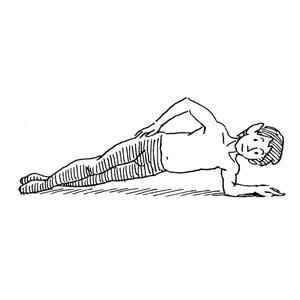 Plank Position Strengthens abs and shoulders.