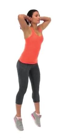 . Bend at the hips and knees into a semi-squat position leaning