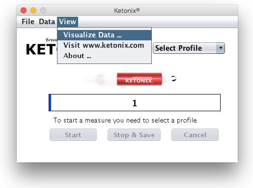 24 9. VISUALIZING DATA The Ketonix Viewer software enables the user to view their data saved locally OR on the Cloud (Ketonix.com).