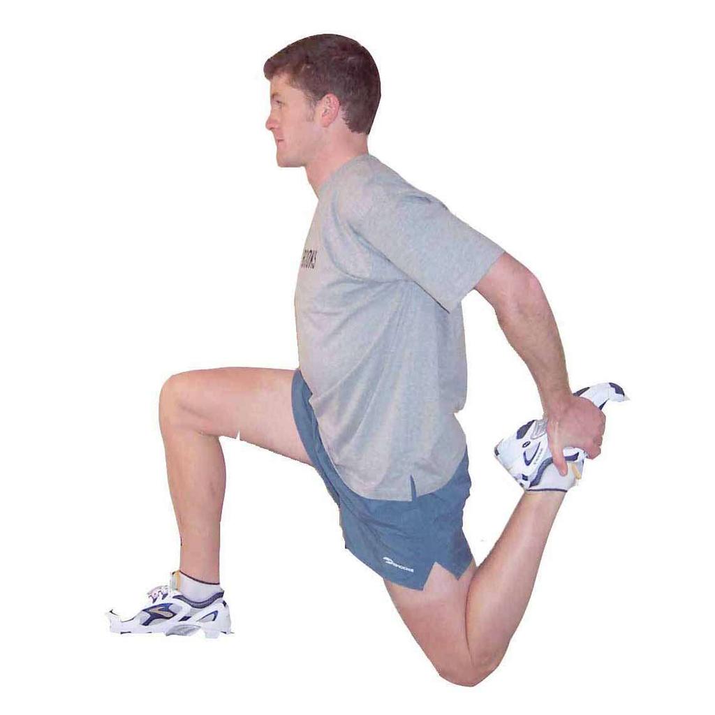 Hip Flexor - Quadriceps Stretch - Kneeling Kneel in lunge position Reach behind & grasp ankle Pull ankle toward buttock