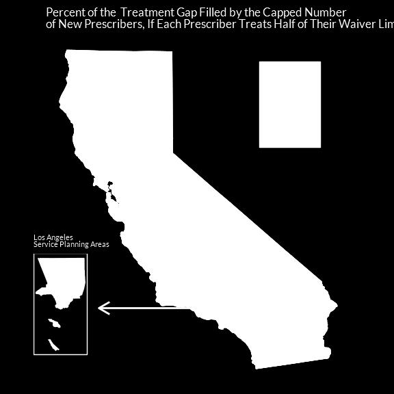 Overall, the treatment gap would be filled by 31.9% across the state. In 20 counties, the capped estimate would fill 100% of the treatment gap.