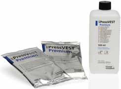 IPS PressVEST Premium Its high stability permits the processing of materials with different expansion behavior including milled and