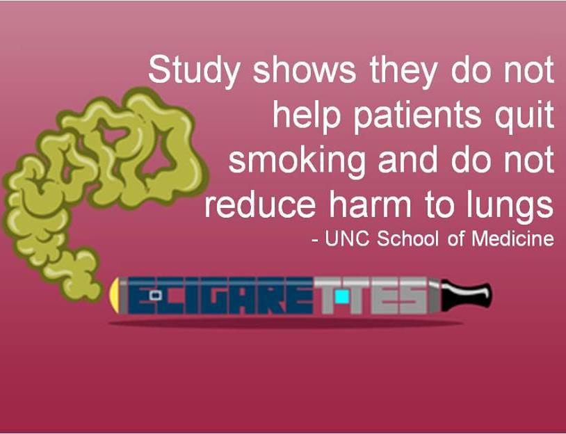 Lung Disease 2017 UNC School of Medicine Study shows they do not help patients quit
