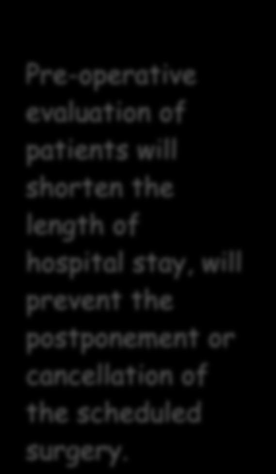 + Preoperative (Assessment of patient) 5 Pre-operative evaluation of patients will