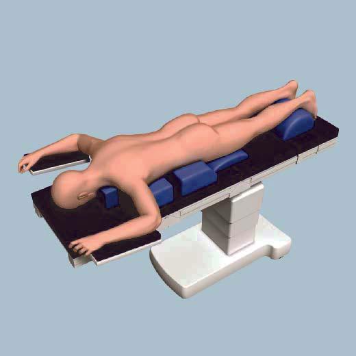 PATIENT POSITIONING Position patient Place the patient in the prone position on a radiolucent table to allow imaging of the