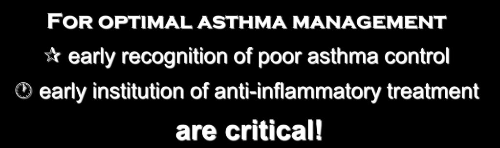 KEY MESSAGE For optimal asthma