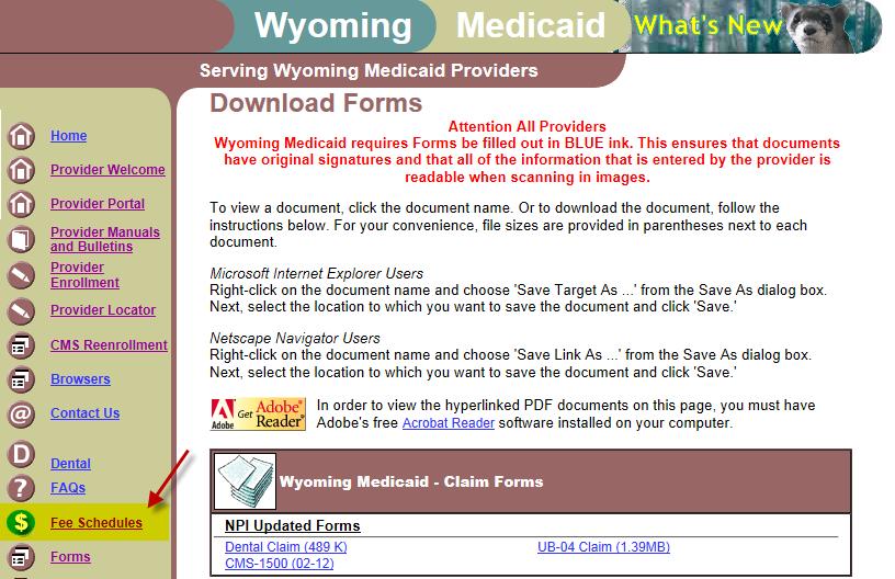 Medicaid Fee Schedule http://wymedicaid.acs-inc.