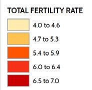 Malawi - Fertility Rate, 2010 The total fertility rate in Malawi declined very slightly from an average of 6 children per woman in 2004 to 5.7 children per woman in 2010.