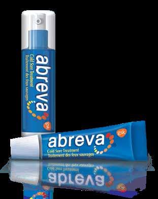 ADVANTAGES OF ABREVA Abreva contains 10% docosanol, a viral-blocking agent that modifies the cell membrane to inhibit the virus from infecting healthy skin cells.