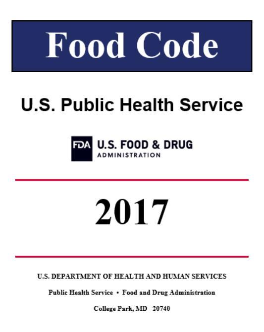 2017 Food Code This document is available via the internet in PDF at the following link: www.fda.