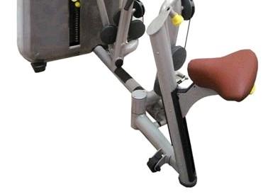 adjustments from the seated position For the chest pad & seat & swing away feature Colour contrasting adjustments to aid