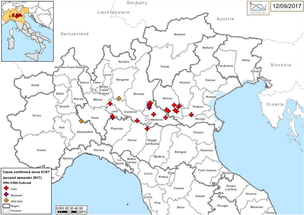 H5N8 HPAI outbreaks in