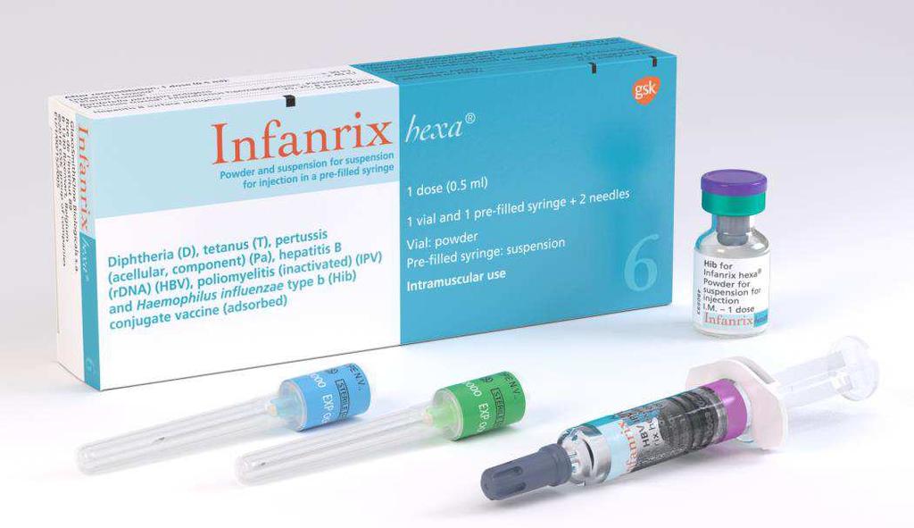 7) What are the steps involved in preparing Infanrix hexa? 1. Shake the pre-filled syringe containing the DTaP/IPV/HepB suspension to obtain a consistent, cloudy, white suspension 2.