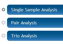 Choose one of the three analysis types available in SureCall Single Sample Analysis Description Result For individual samples SNPs and indels Pair Analysis To determine copy number changes (use a
