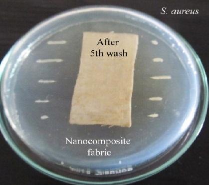 In the present study nanocomposites containing low concentration of antibacterial agents were finished which provided more antibacterial activity with greater durable properties.