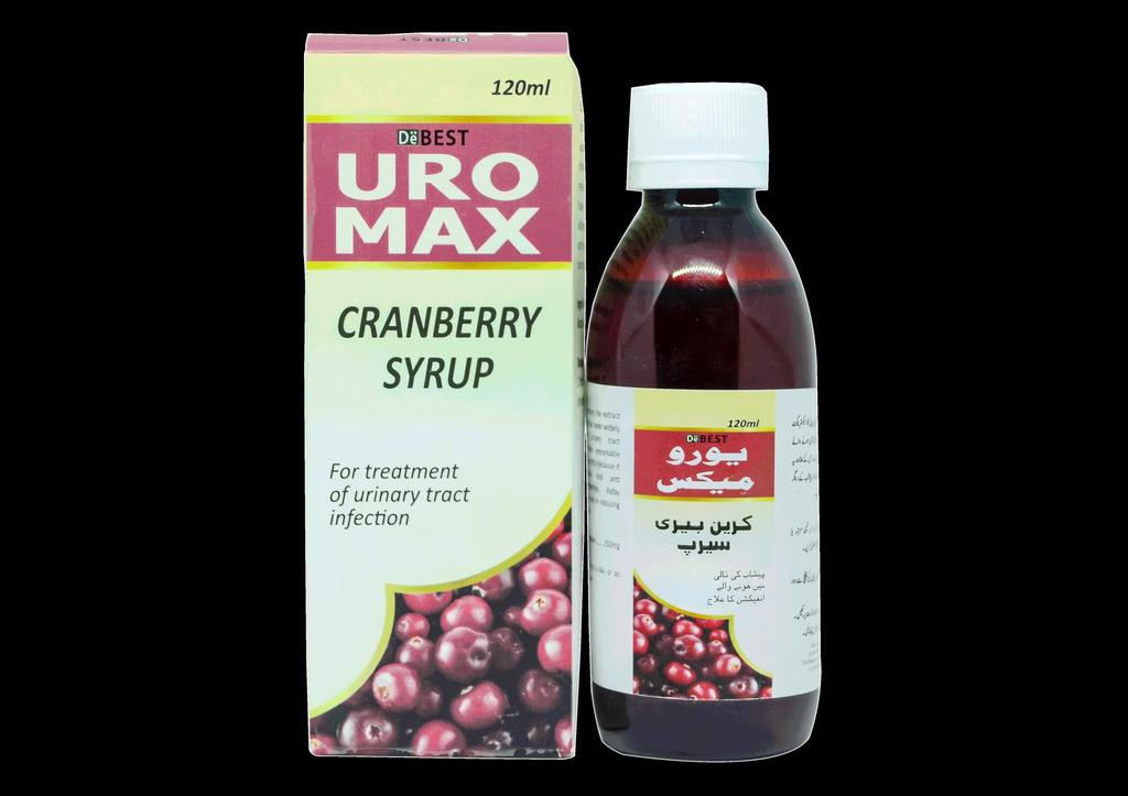 8. De-Best Uro Max Cranberry Syrup It is for treatment of urinary tract infection.