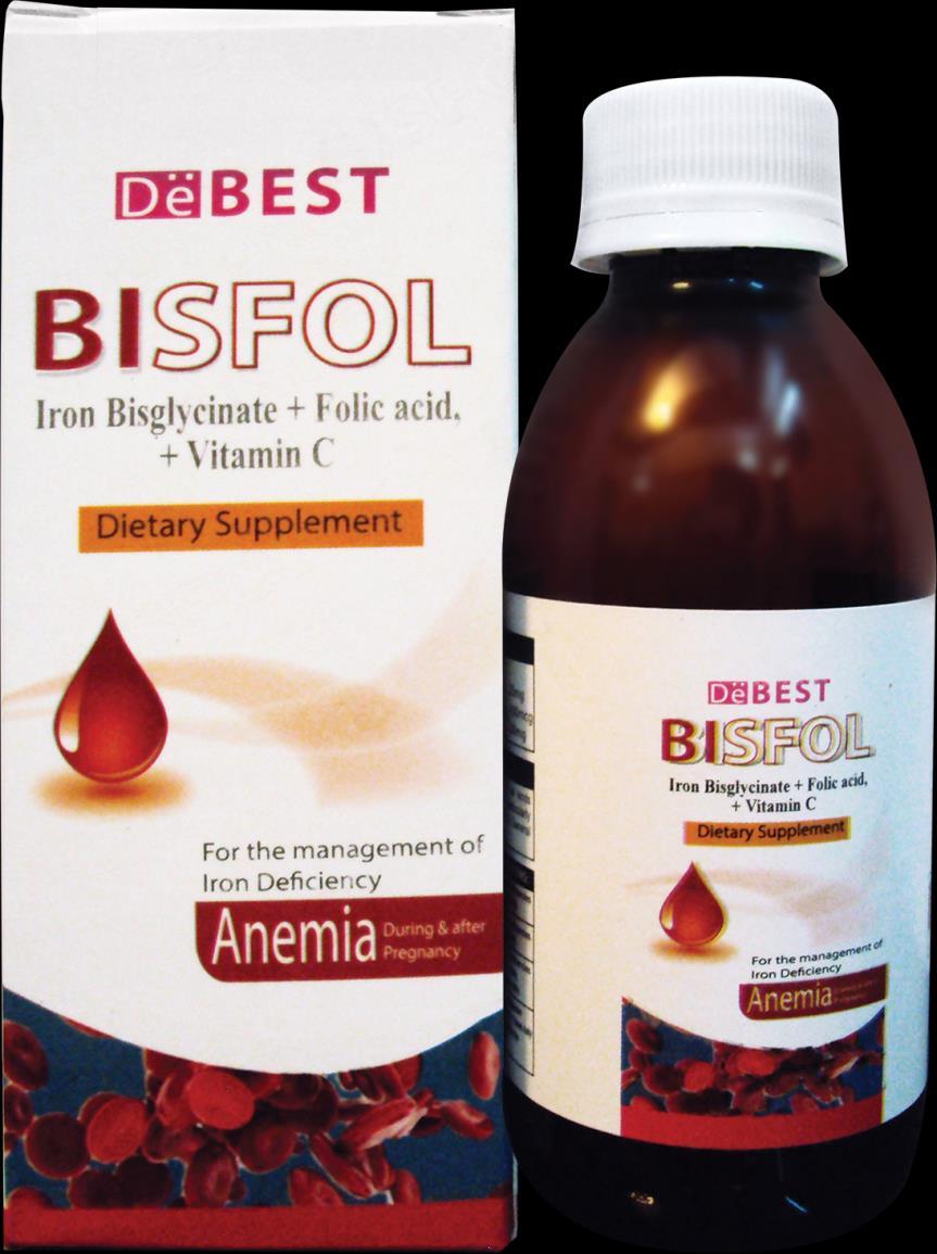 14. De Best Bisfol Syrup Iron Bisglycinate + Folic acid + Vitamin C It is