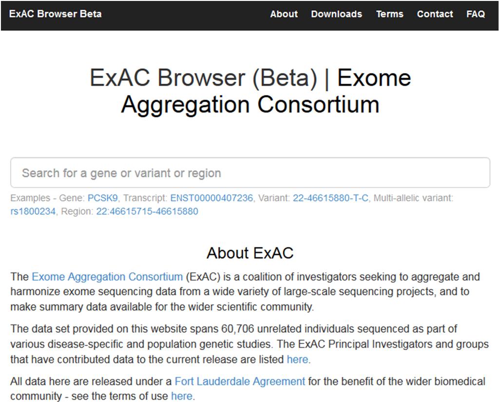 Exome Aggregation Consortium The Exome Aggregation Consortium (ExAC) is a coalition of investigators seeking to aggregate and