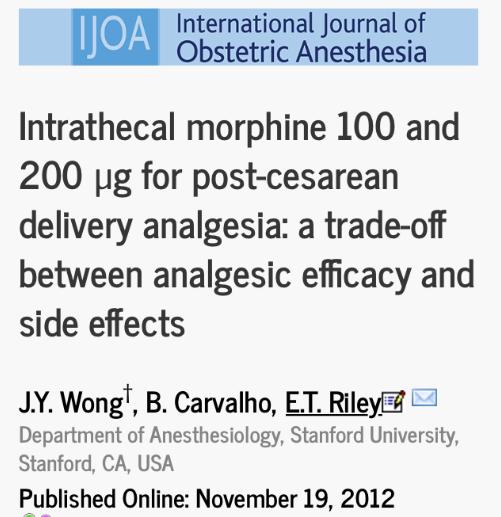 Intrathecal morphine 200 μg provided better analgesia but with more nausea