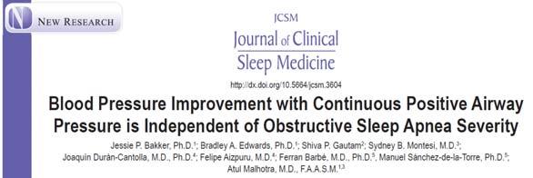 assigned to CPAP (n = 98) or no CPAP (n = 96) for 3 months Outcome: decrease of BP parameters; BP dipping (ITT) MBP (3.
