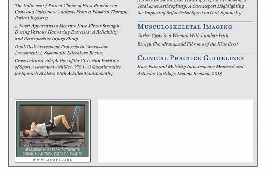 80); ranked 8 of 65 journals in rehabilitation, 12 of 76 in orthopedics, and 12 of 81 in sports sciences Reader survey