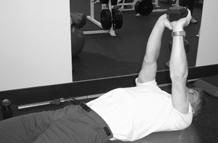To further increase resistance hold a free weight on chest.