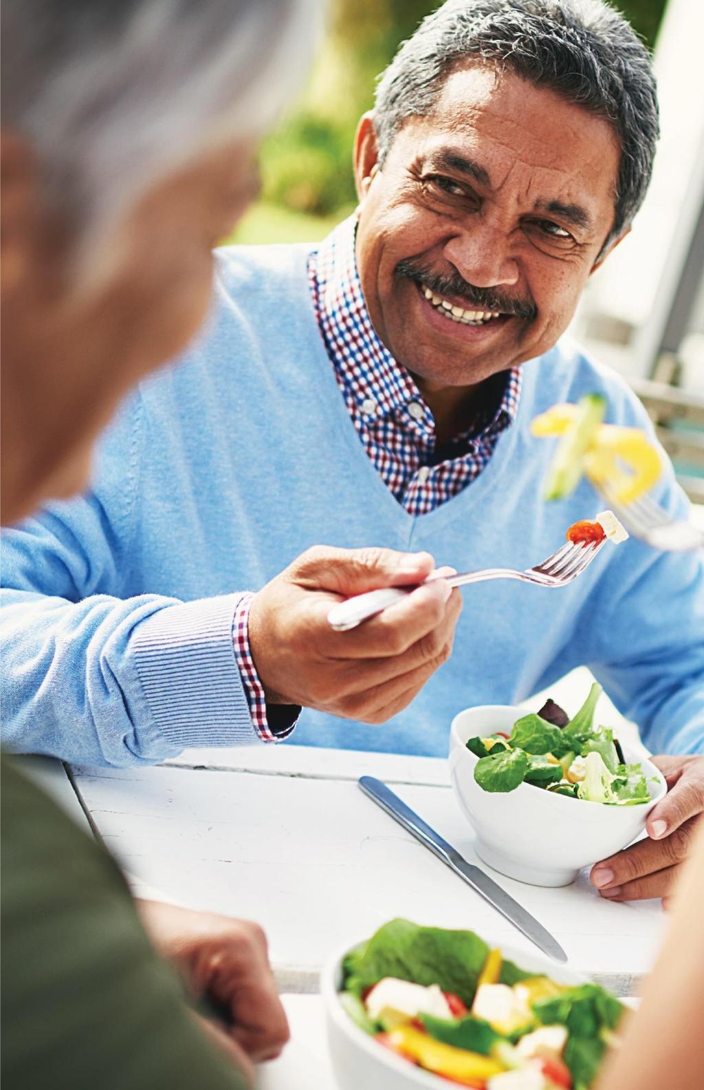 HEALTHY EATING Older adults are highly motivated to achieve better health, and are more likely to adopt healthy eating behaviors compared to their younger counterparts.