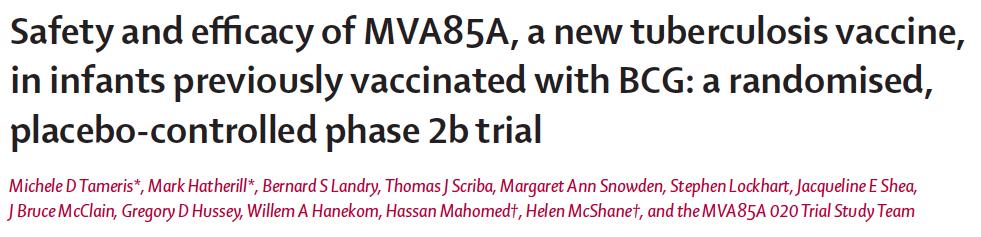 The first infant TB vaccine efficacy trial since BCG.