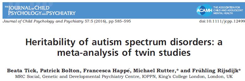 Genetic factors ASD a gene-based disorder monozygotic twins (60-90%) dizygotic twins (10%) genetic research - to identify candidate genes of ASD the