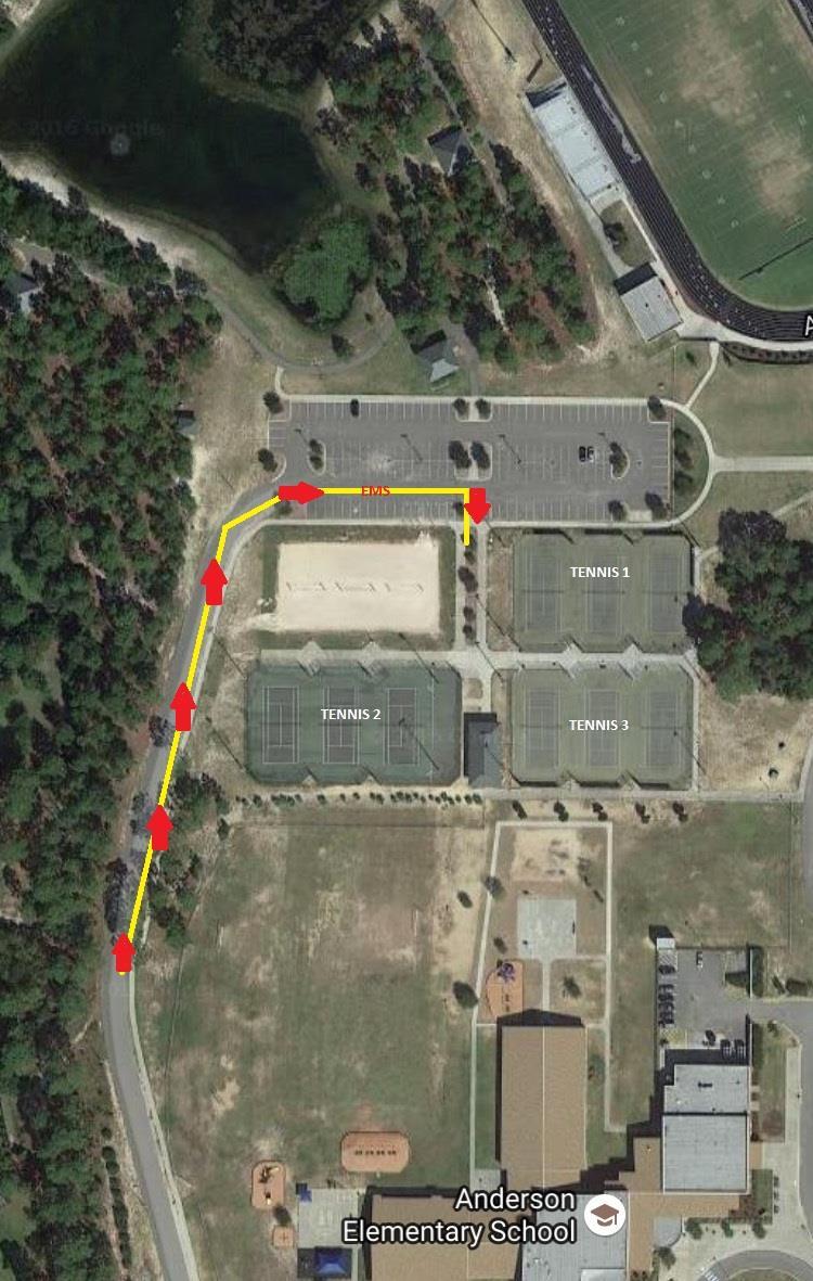 Venue Directions: Tennis Courts at Ashley: From Carolina Beach Road, turn right on Halyburton Memorial Parkway.