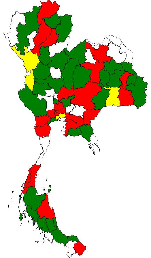 AFP Surveillance Indicators by Province Thailand, 2018 Annualized Non-polio AFP Rate* Percent Adequate Stool Specimen Collection ** Non-Polio AFP Rate < 1 1 1.